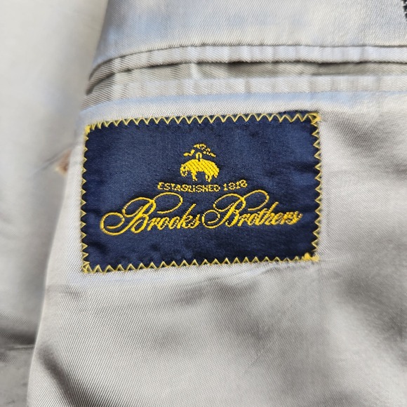 Vintage Brooks Brothers Blazer‎ Mens 42 Gray Wool Sports Coat Jacket Window Pane - Picture 4 of 10